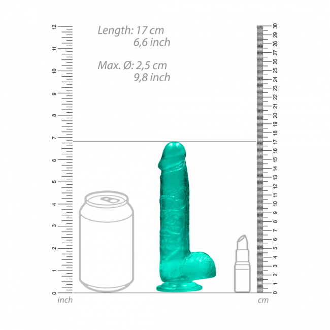      Realrock Dildo 6 Turquoise, 17  2,5 