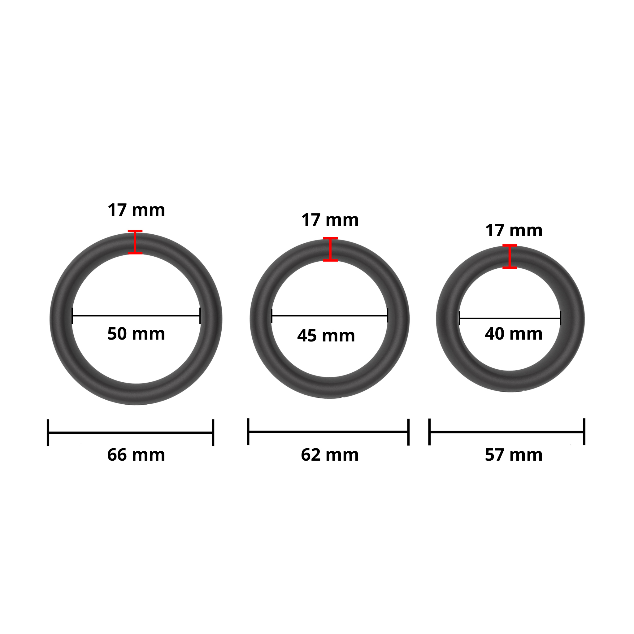     Erospace Mens Play Set Of 3 Cock Rings B9, 3 