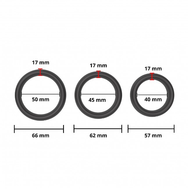     Erospace Mens Play Set Of 3 Cock Rings B9, 3 