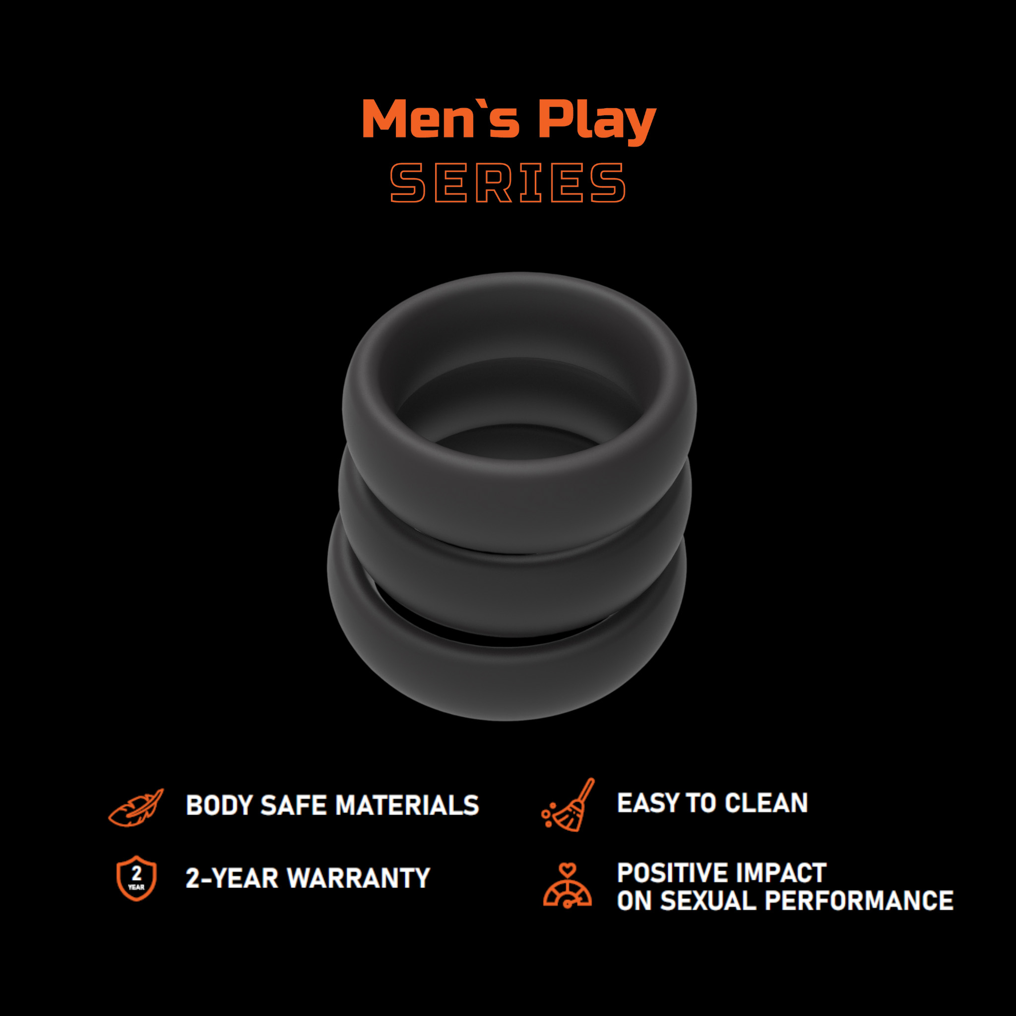     Erospace Mens Play Set Of 3 Cock Rings B9, 3 