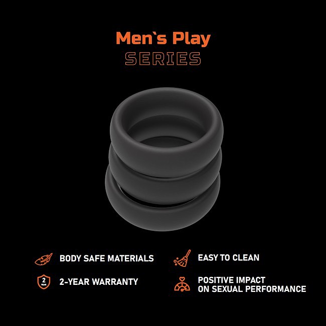     Erospace Mens Play Set Of 3 Cock Rings B9, 3 