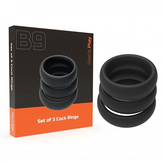     Erospace Mens Play Set Of 3 Cock Rings B9, 3 