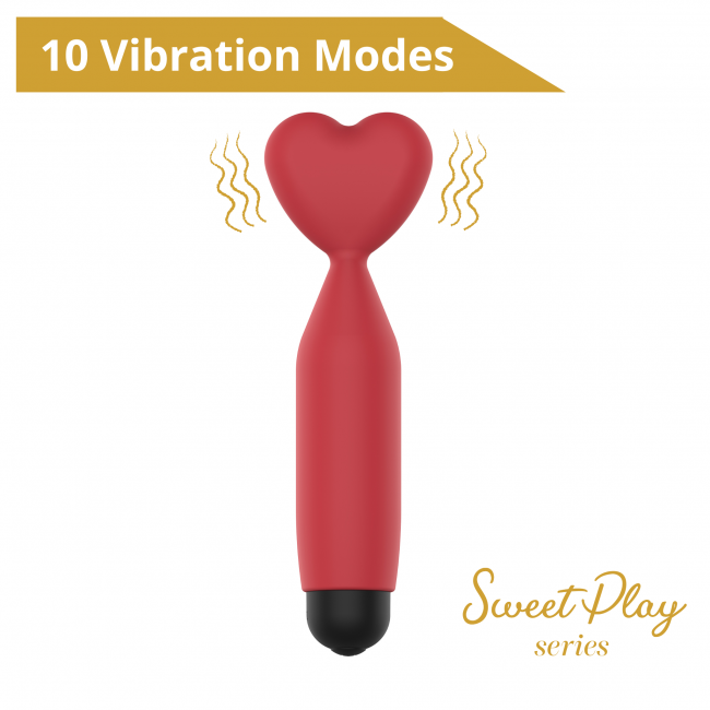  - Erospace Sweet Play Mini Heart Vibrator A14, 10  