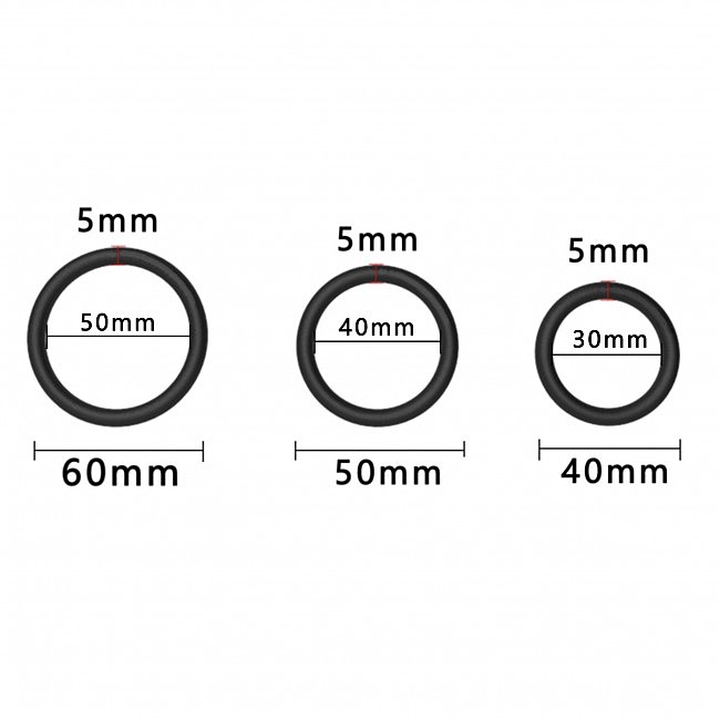   3-   Erospace Mens Play Set Of 3 Cock Rings B7, 