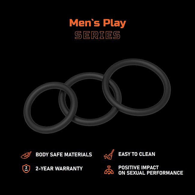   3-   Erospace Mens Play Set Of 3 Cock Rings B7, 