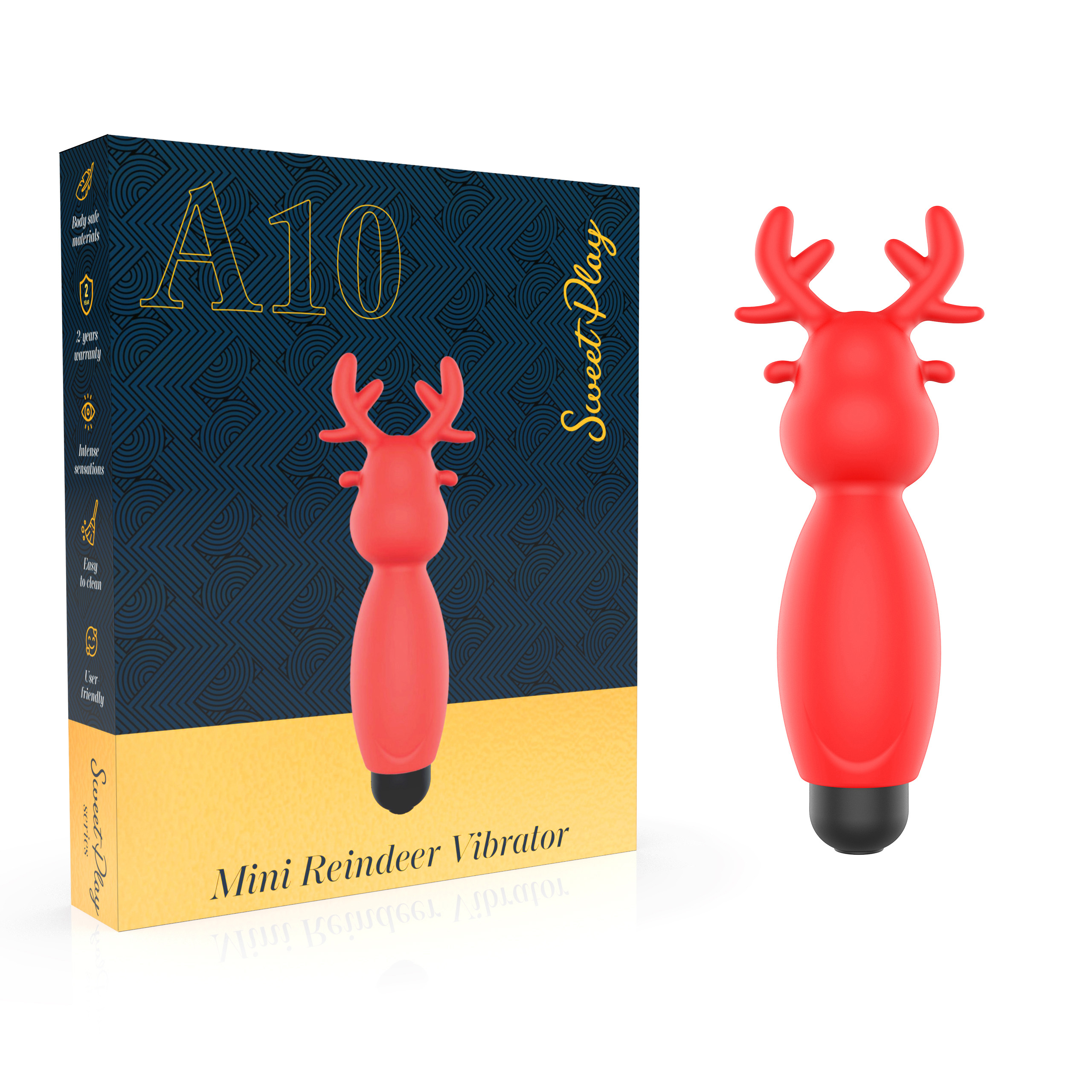 ����-�������� � ����� ����� Erospace Sweet Play Mini Reindeer Vibrator A10, 8,8 � 3,5 ��