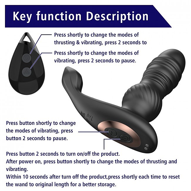   Mens Play Thrusting Prostate Massager B4 Erospace, 7    