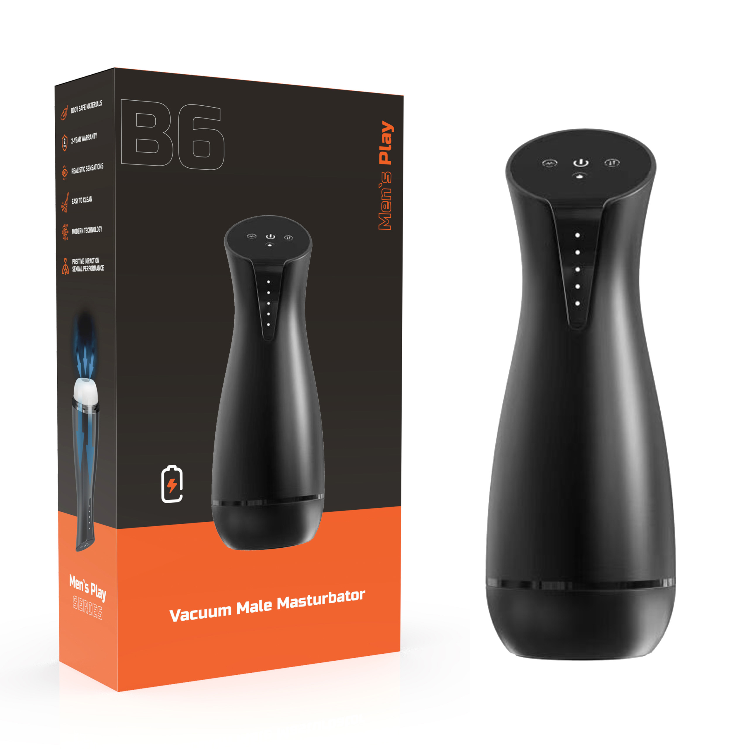 ����������� � ���������, ����������� � ���������� Mens Play Vacuum Male Masturbator B6, 25,5 � 9,1 ��