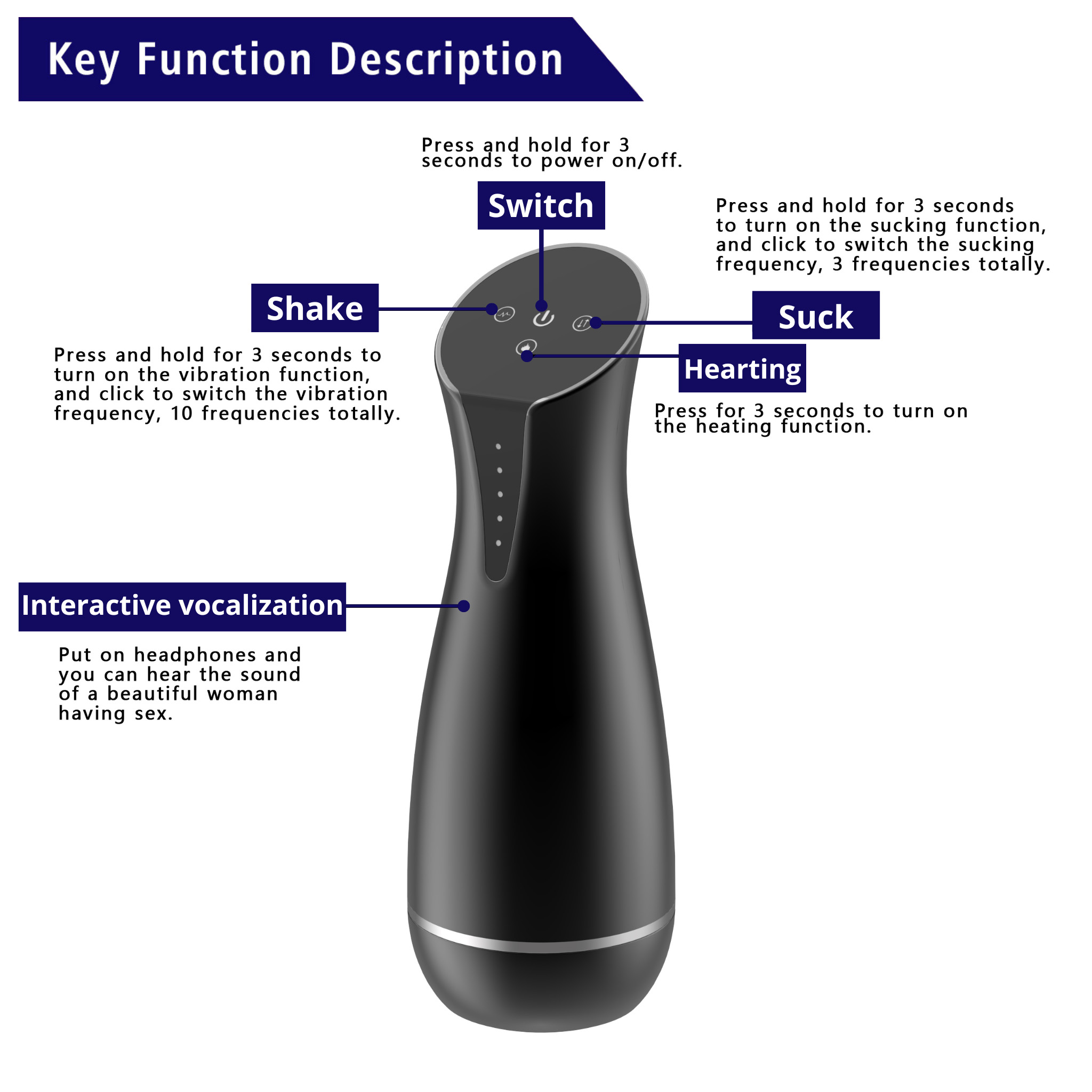 ����������� � ���������, ����������� � ���������� Mens Play Vacuum Male Masturbator B6, 25,5 � 9,1 ��