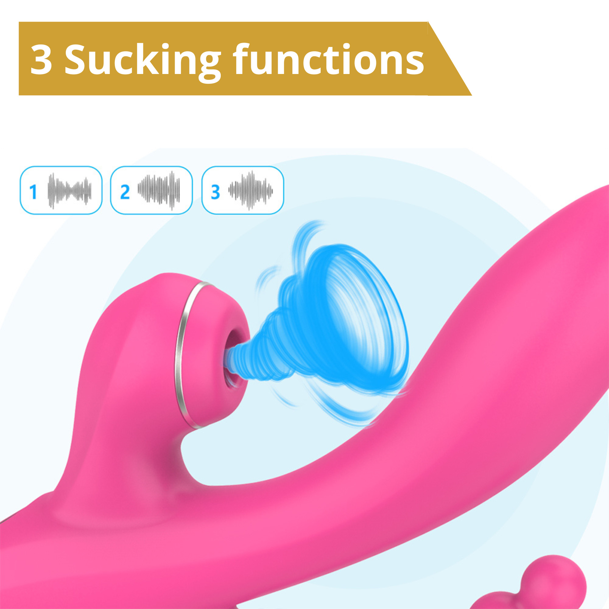 ��������-������ � �������� � �������� ��������� Sweet Play Sucking Vibrator With Anal Beads A3, 20,8 × 11 × 4 ��