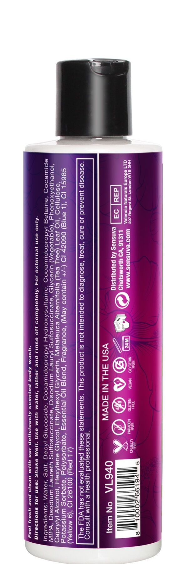    Sensuva Body Wash — Sweet Secrets (236 )