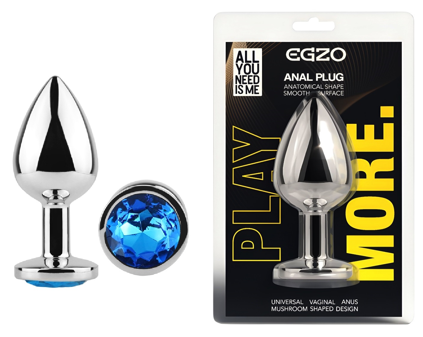 �������� ������ � ����� ���������� EGZO Silver Round Plug Blue size S, 7 � 2,8 ��