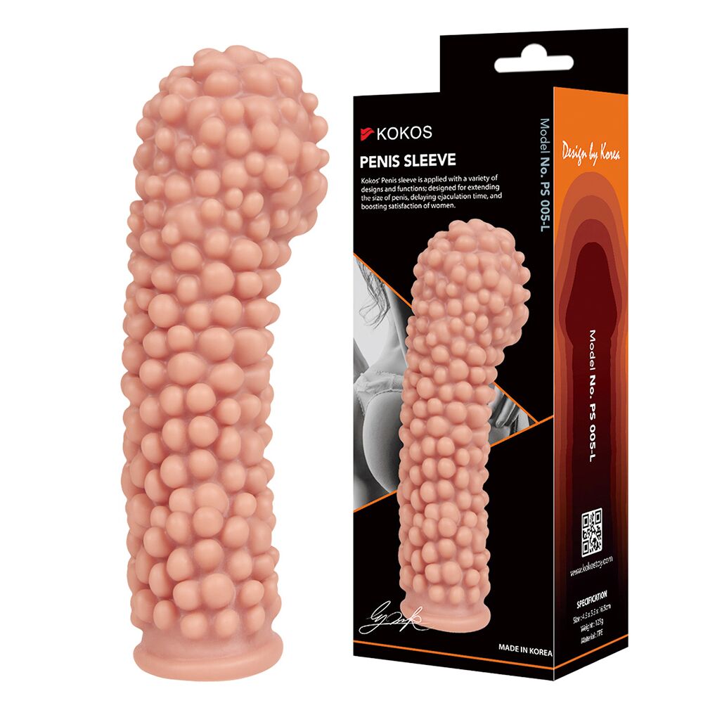 ������� �� ���� � ���������� ��������� Kokos Penis Sleeve PS 005 L, ��������, 16,5 � 5,5 ��