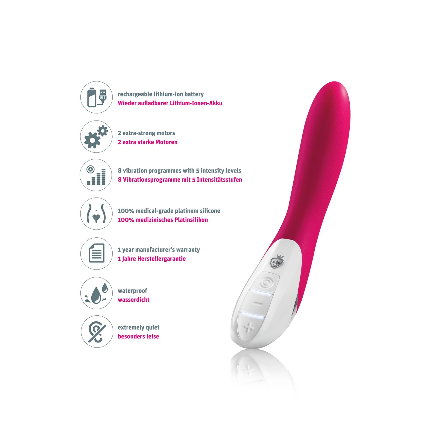 ����������� �������� Mystim Elegant Eric Pink, 2 ������, 27 � 3,8 ��