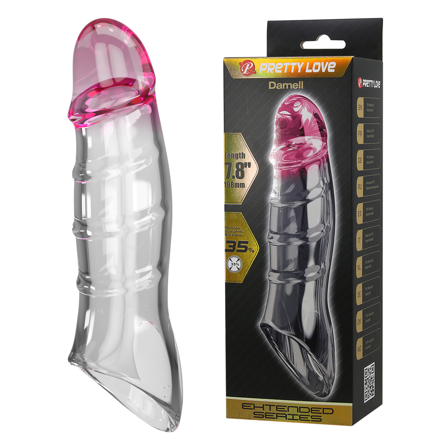 ������� �� ���� Pretty Love Damell Penis Sleeve Tranparent � ������ ��� �������, 19,8 � 4,3 ��