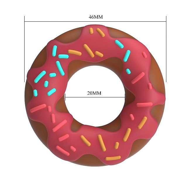 ����������� ������-������ Pretty Love Berry Super Donut Silicone Cock Ring, 4,6 � 2 ��