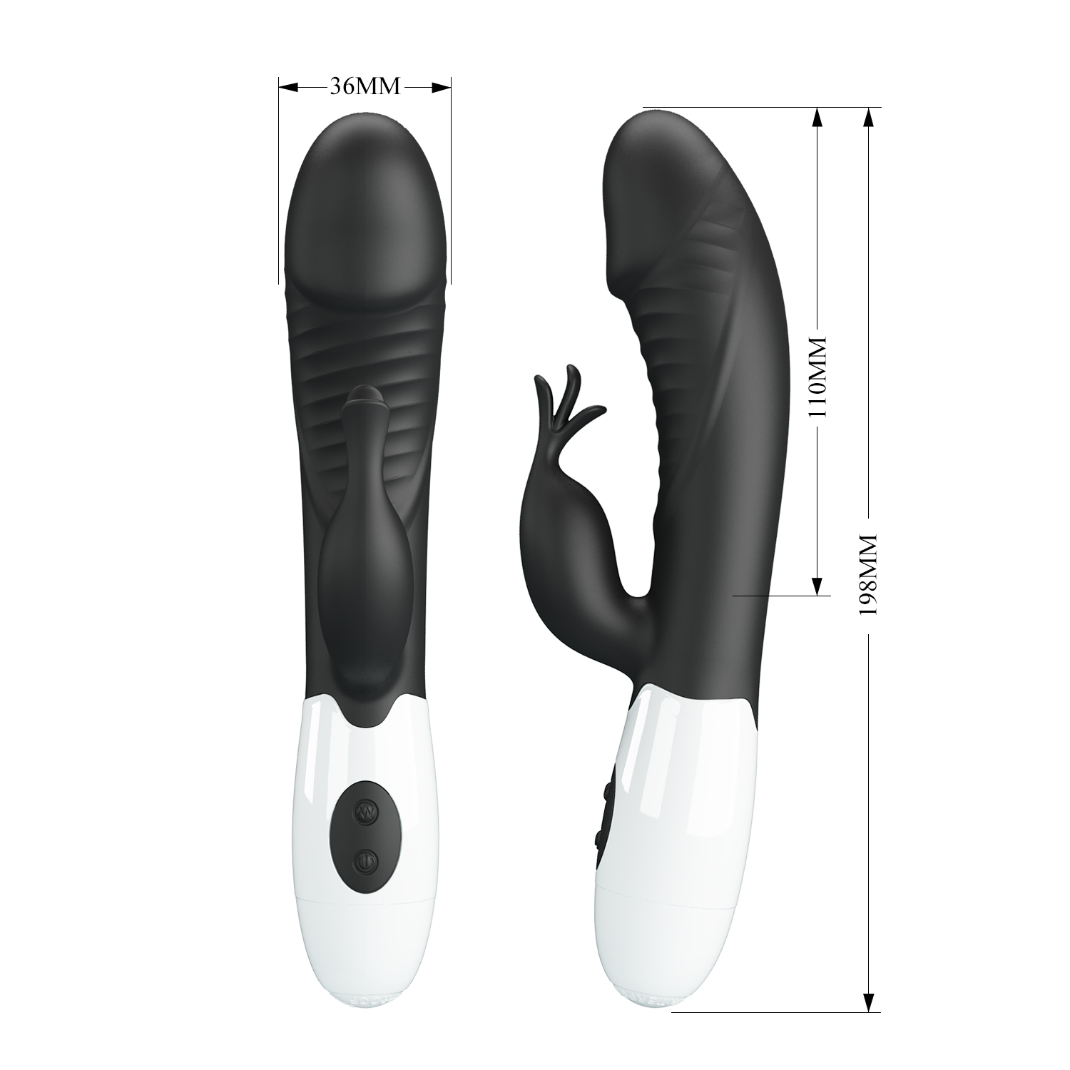��������-������ Pretty Love Rasmussen Dual Vibrator Black, 30 ������� ������, 19,8 � 3,6 ��