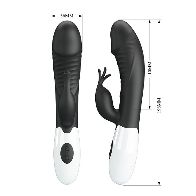 ��������-������ Pretty Love Rasmussen Dual Vibrator Black, 30 ������� ������, 19,8 � 3,6 ��