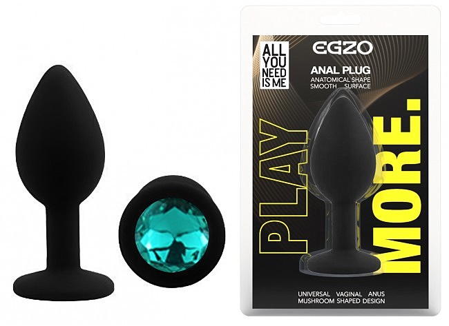 ������ �������� ������ EGZO Silicone Black Round Plug, �������, 7 � 2,8 ��