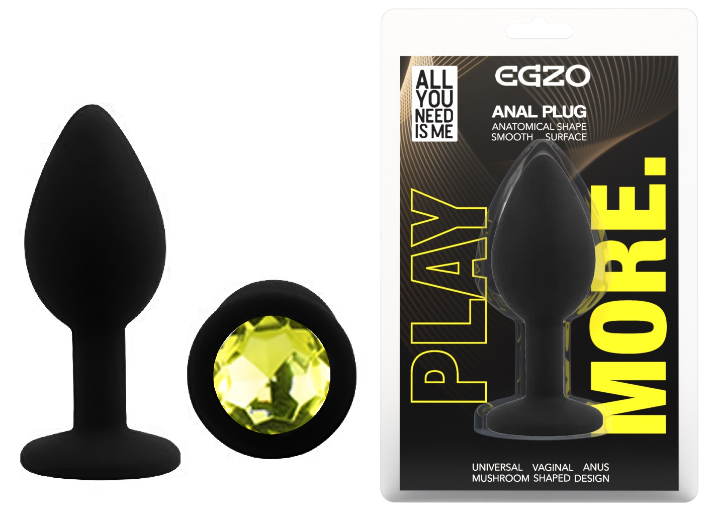 ������ �������� ������ EGZO Silicone Black Round Plug, �������, 7 � 2,8 ��
