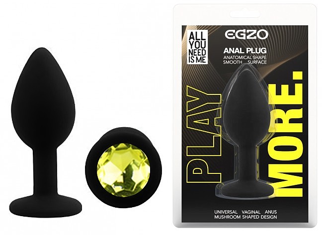 ������ �������� ������ EGZO Silicone Black Round Plug, �������, 7 � 2,8 ��
