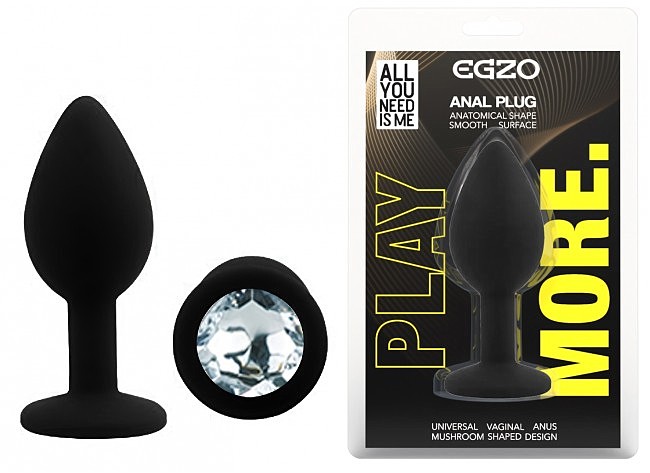 ������ �������� ������ EGZO Silicone Black Round Plug, �������, 7 � 2,8 ��