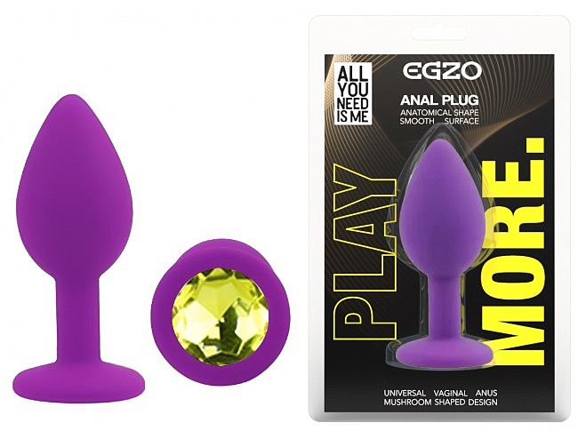 ���������� �������� ������ � ���������� EGZO Silicone Purple Round Plug, 7 � 2,8 ��