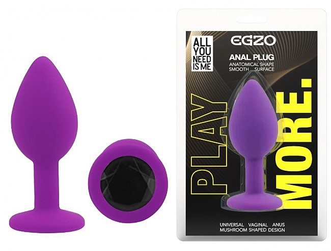 ���������� �������� ������ � ���������� EGZO Silicone Purple Round Plug, 7 � 2,8 ��