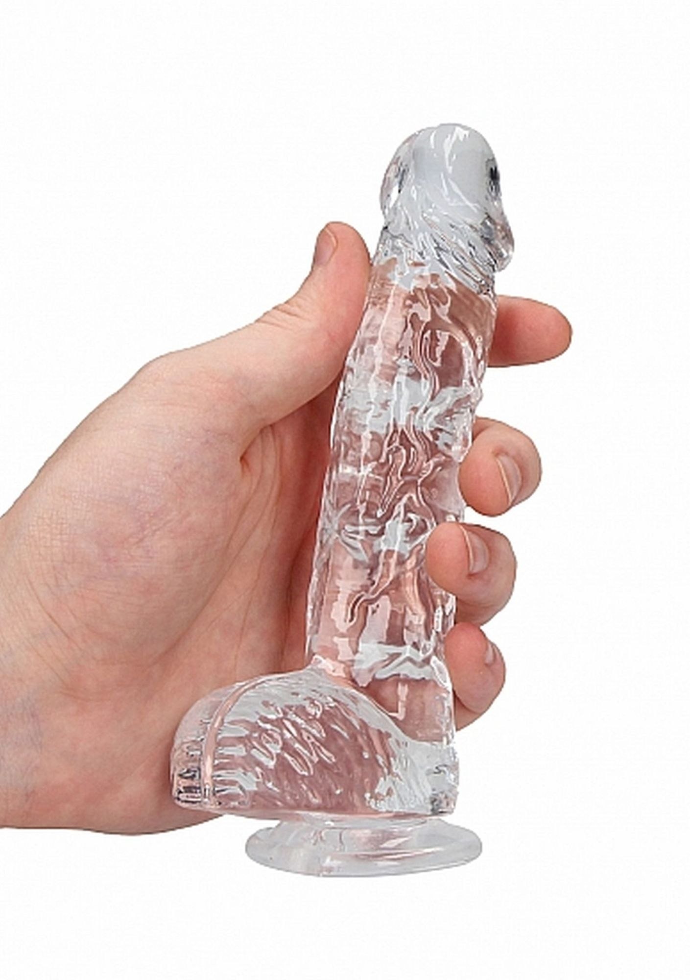 ���������� ������������� � �������� Realrock Dildo 6 Transparent, 17 � 2,5 ��