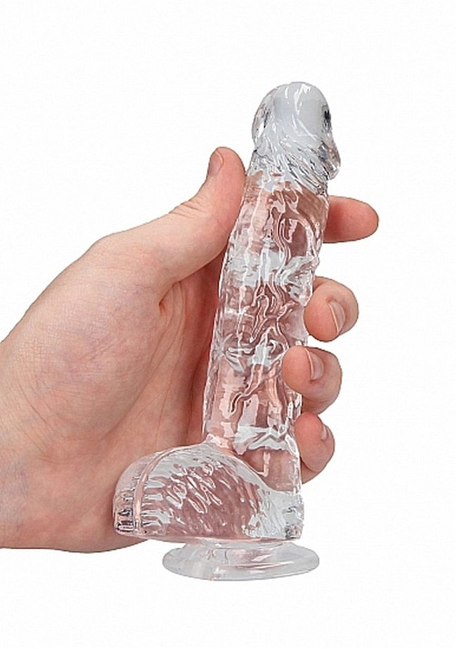 ���������� ������������� � �������� Realrock Dildo 6 Transparent, 17 � 2,5 ��
