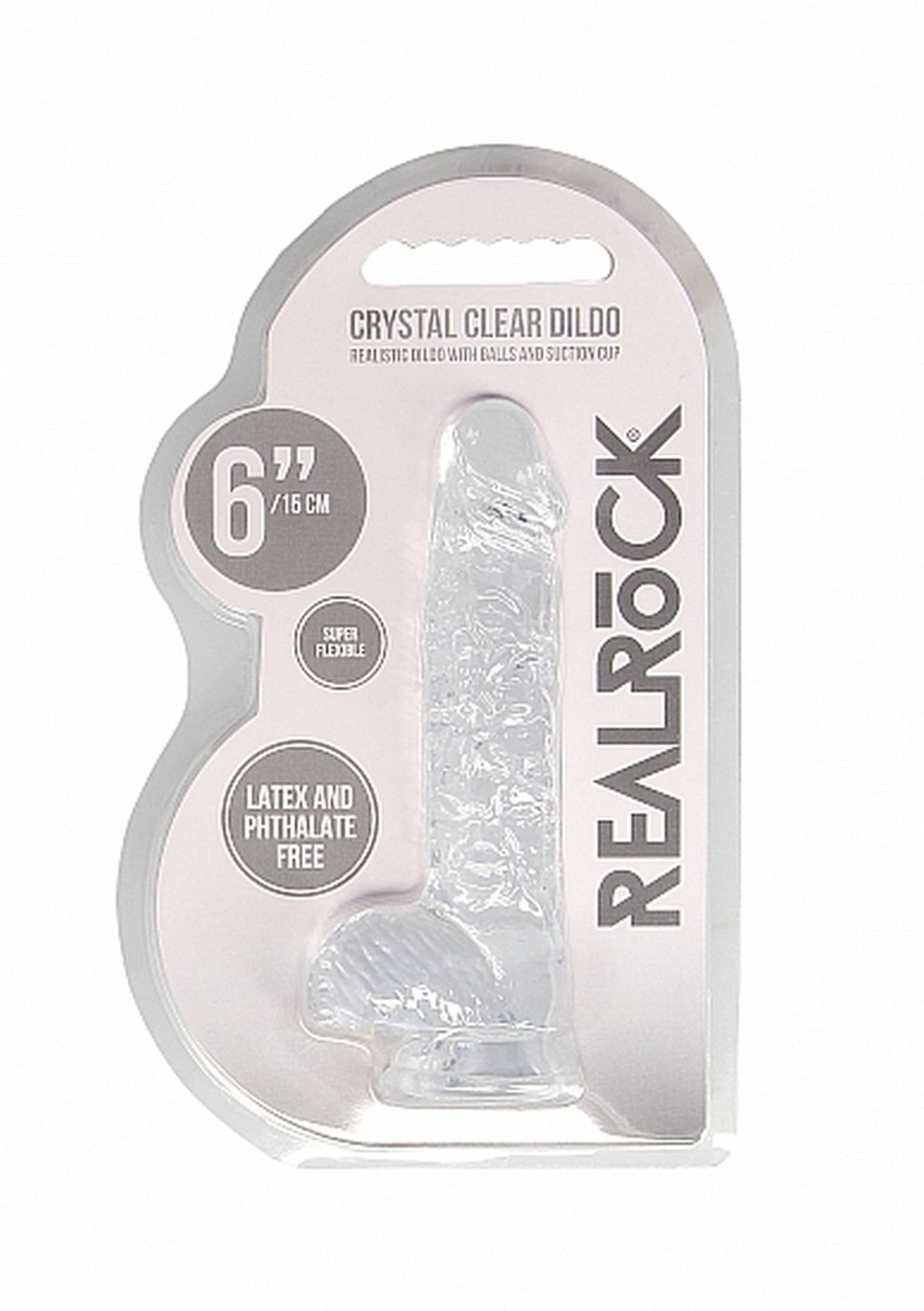 ���������� ������������� � �������� Realrock Dildo 6 Transparent, 17 � 2,5 ��