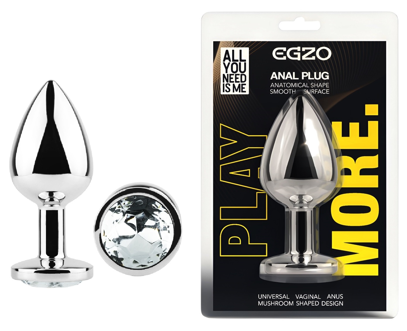  �������� ������ � ����� ���������� EGZO Silver Round Plug size S, 7 � 2,8 ��