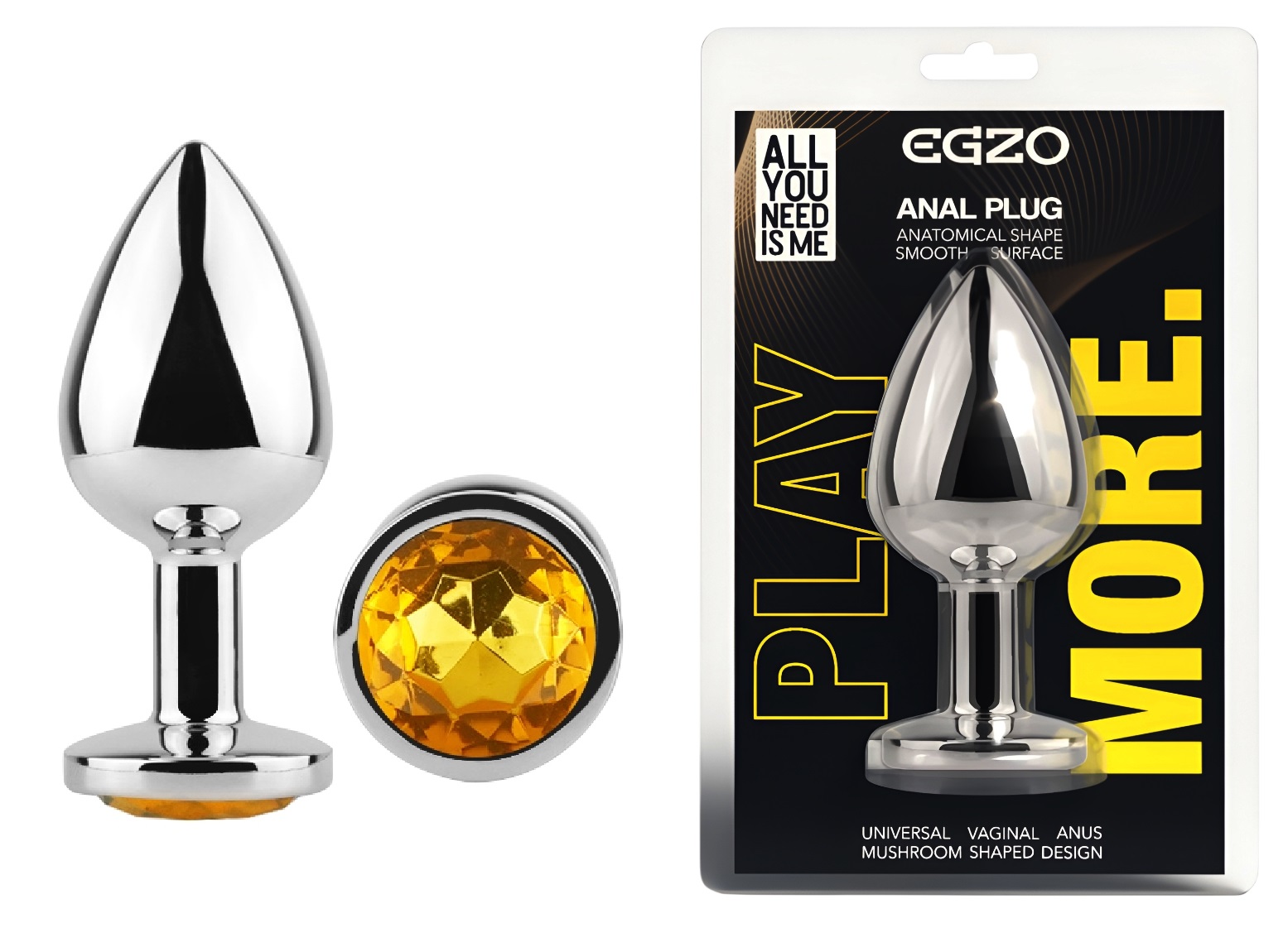������������� �������� ������ � ���������� EGZO Silver Round Plug size M, 8,2 � 3,4 ��