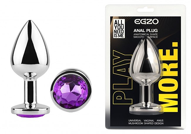 ������������� �������� ������ � ���������� EGZO Silver Round Plug size M, 8,2 � 3,4 ��