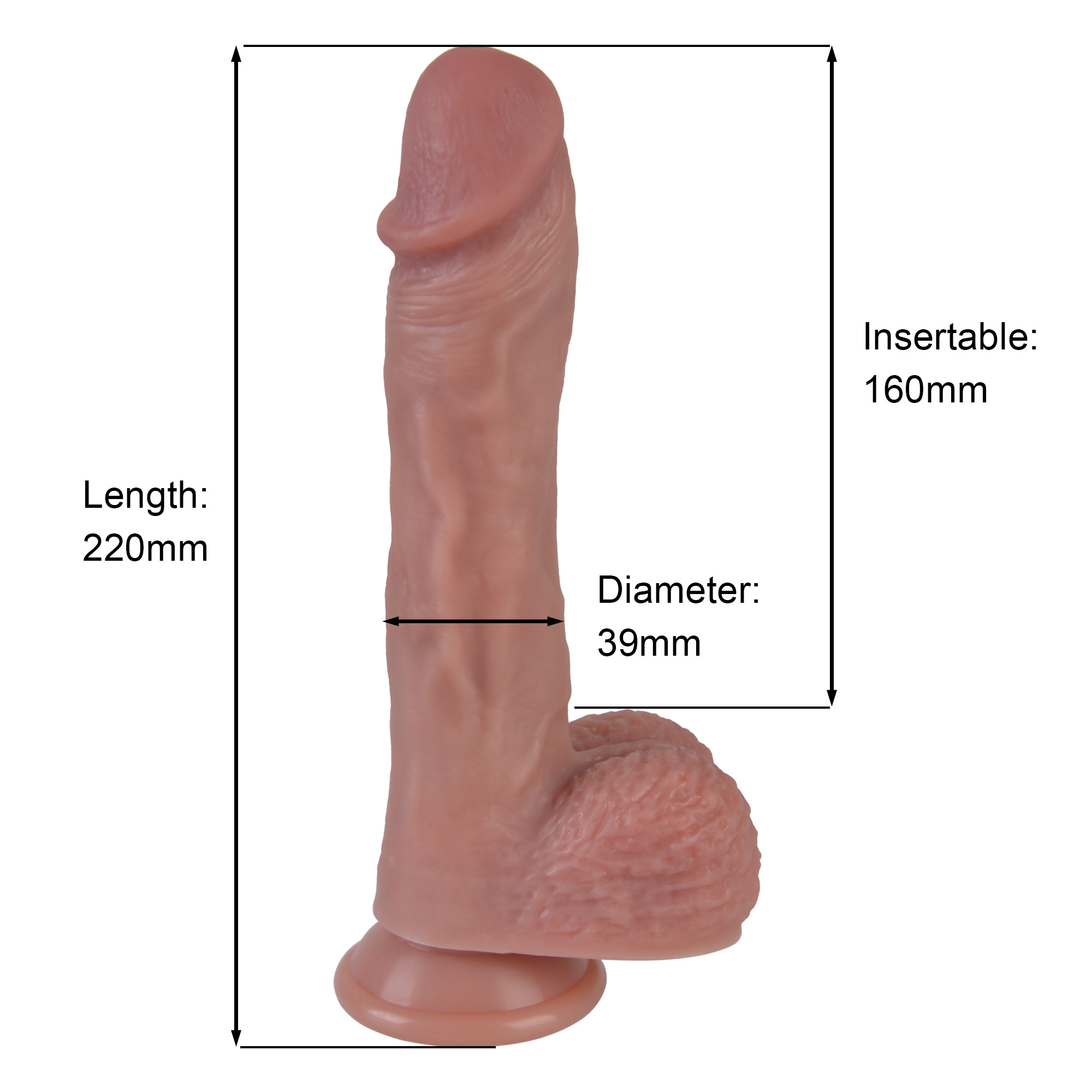 Erospace Natural Play Thrusting Dildo with Swing Motion and Heating D6