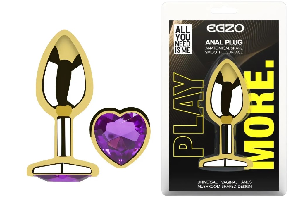 �������� ������ � ���������� EGZO &mdash; Gold Heart Plug Purple size M