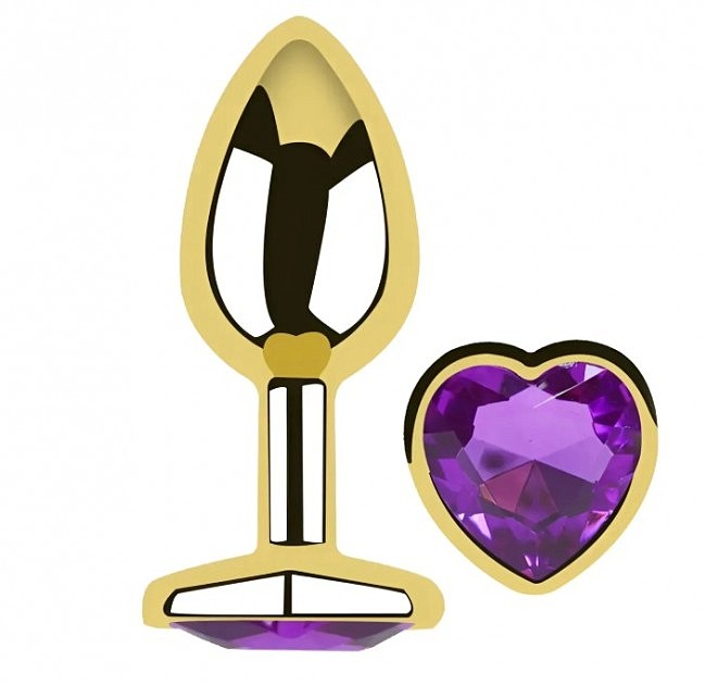 �������� ������ � ���������� EGZO &mdash; Gold Heart Plug Purple size M