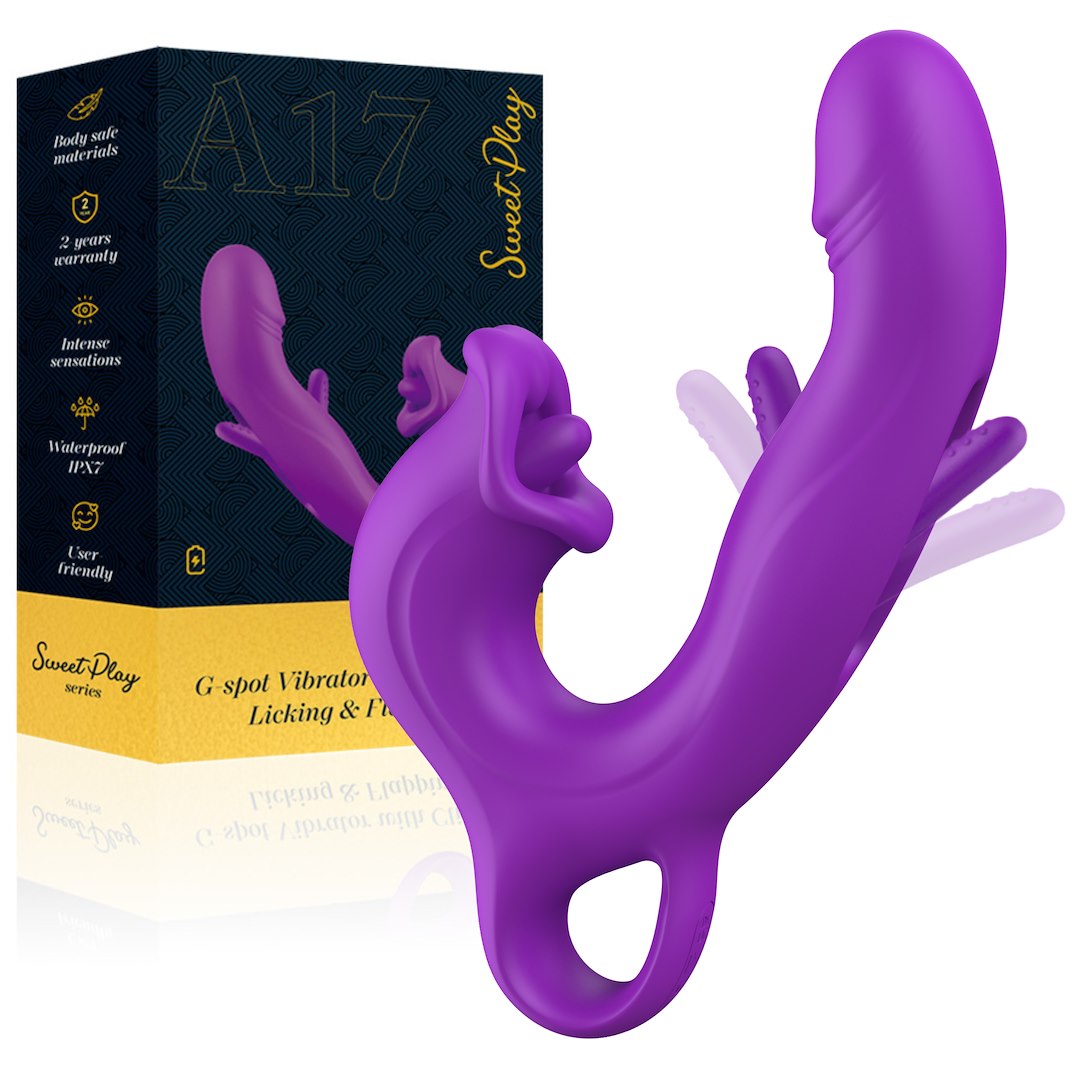 Erospace Sweet Play G-Spot Vibrator With Clitoral Licking & Flapping A17