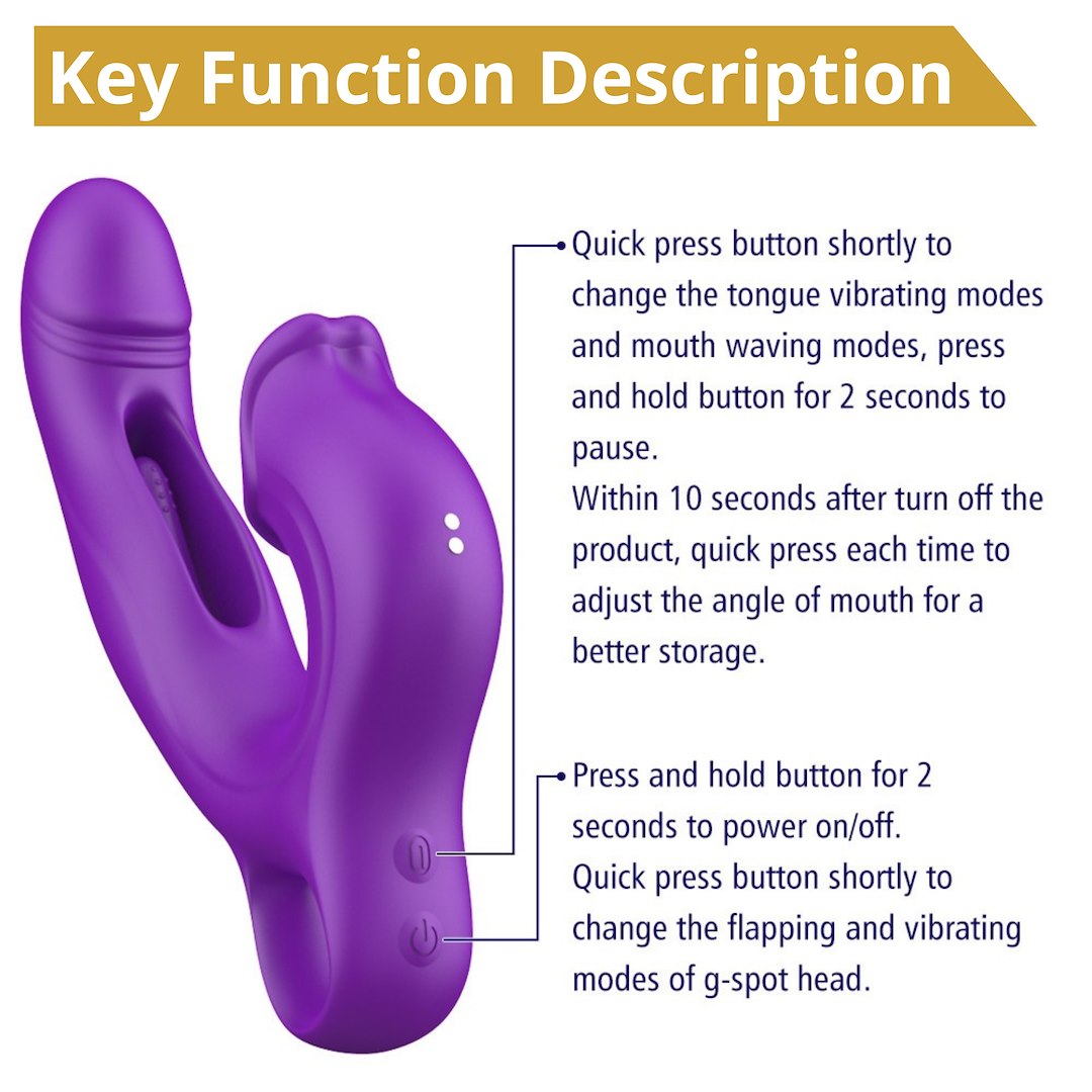 Erospace Sweet Play G-Spot Vibrator With Clitoral Licking & Flapping A17