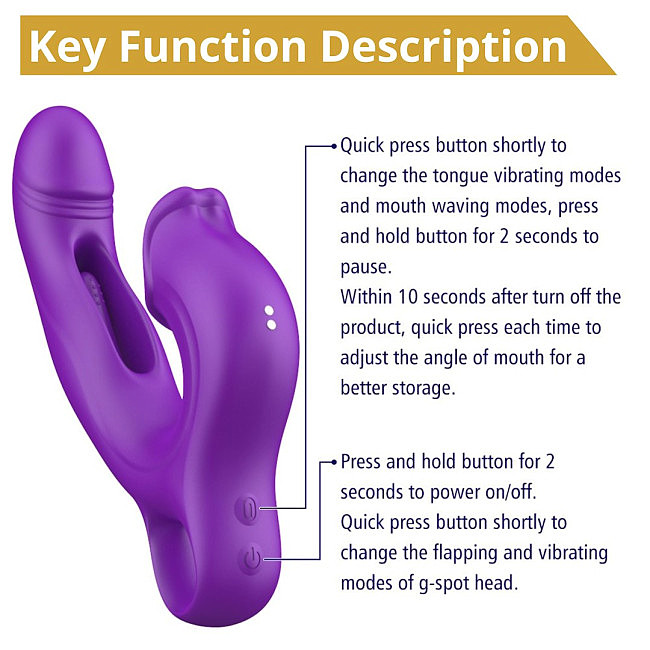 Erospace Sweet Play G-Spot Vibrator With Clitoral Licking & Flapping A17