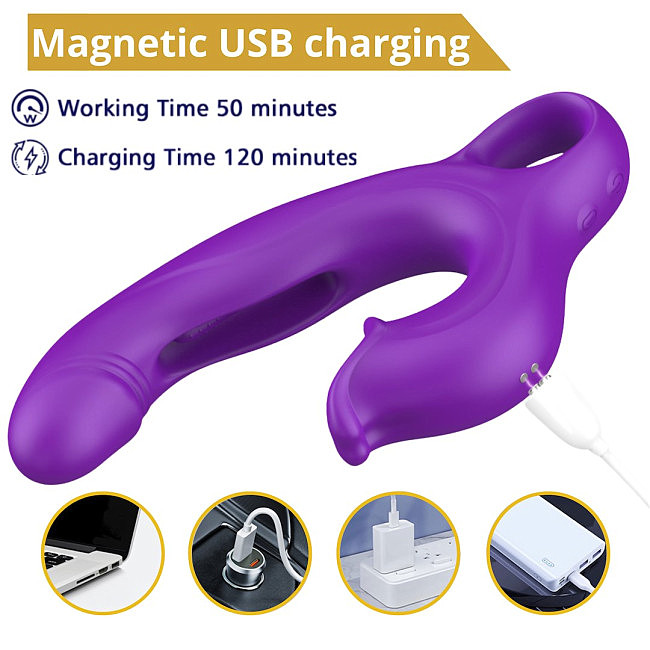 Erospace Sweet Play G-Spot Vibrator With Clitoral Licking & Flapping A17