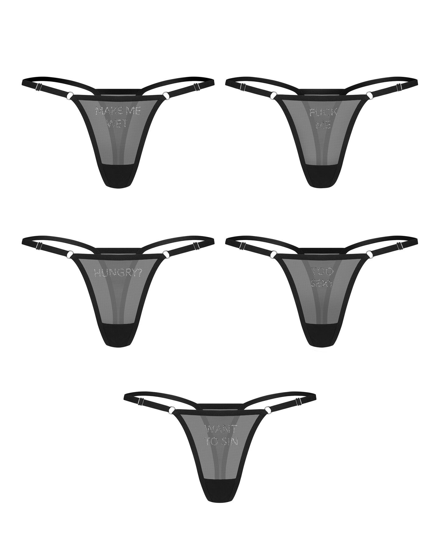 ����� �� 5 ����������� �������� Obsessive Violami 5-pack thong, ���� ������ 
