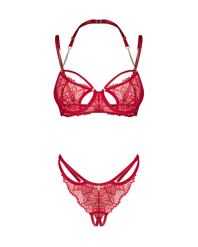 ������� �������� ����� Obsessive Matildea 2-pcs crotchless set, ����������� + �������