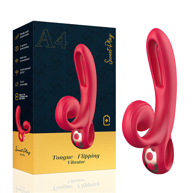 ��������-������ � ��������� ������� Erospace Sweet Play Tongue Flipping Vibrator A4, 18,2 × 9,6 × 3,2 ��