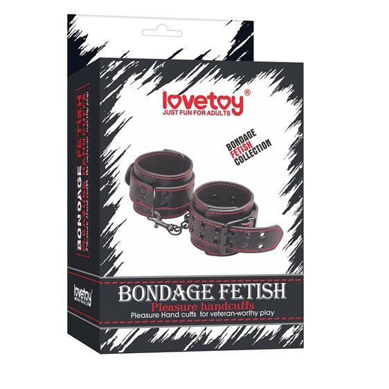 ��������� Bondage Fetish Pleasure Handcuffs LoveToy, PU-����, ������