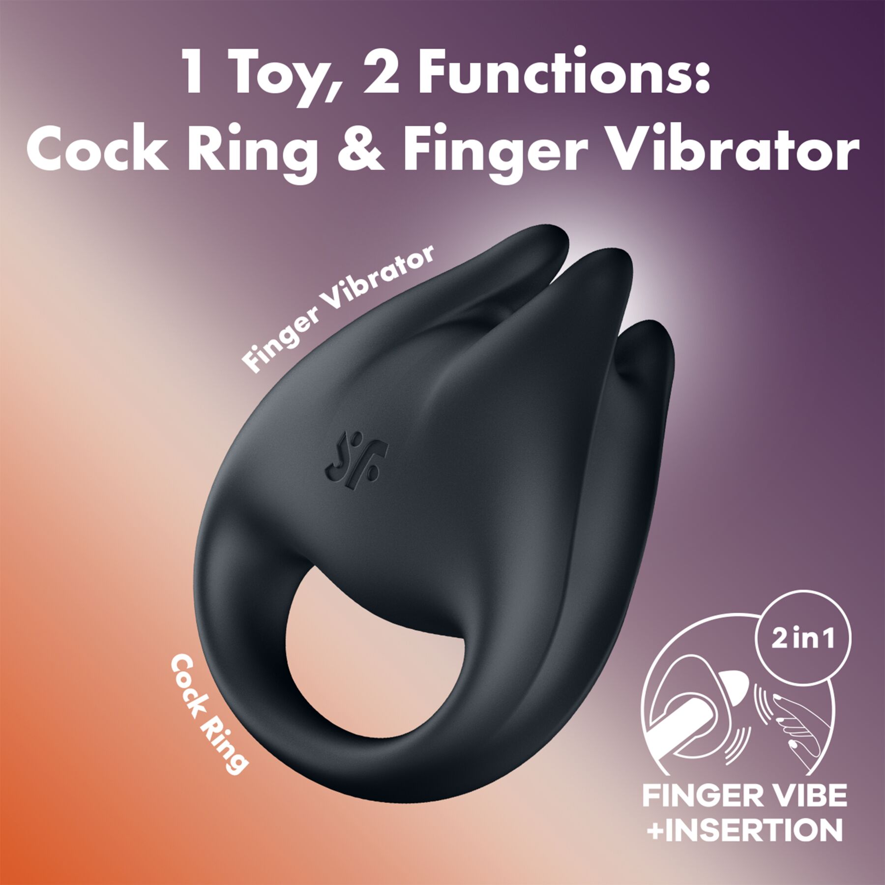 �������� �� ����� � ����������� ������ 2�1 Satisfyer Perfect Pair 1 Black, 12 �������, 6,5 × 7,5 × 3 ��