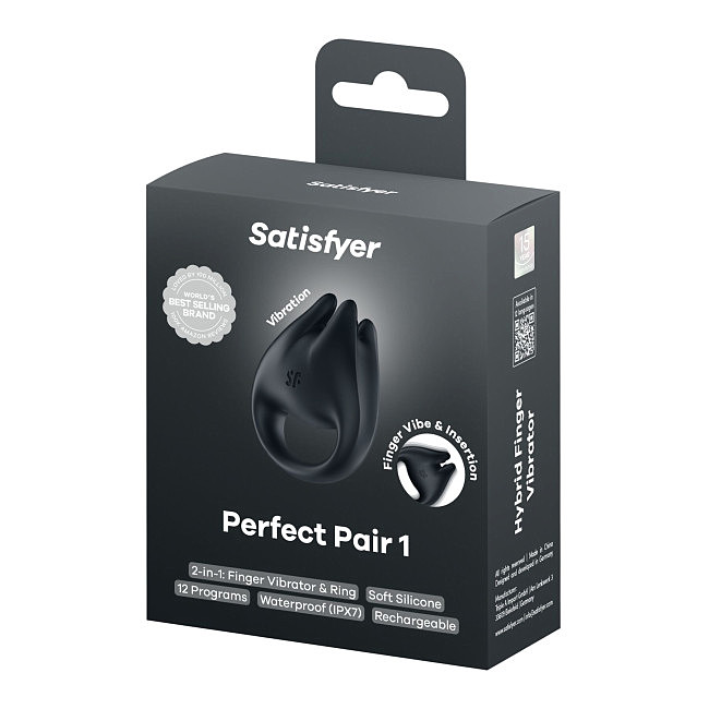 �������� �� ����� � ����������� ������ 2�1 Satisfyer Perfect Pair 1 Black, 12 �������, 6,5 × 7,5 × 3 ��