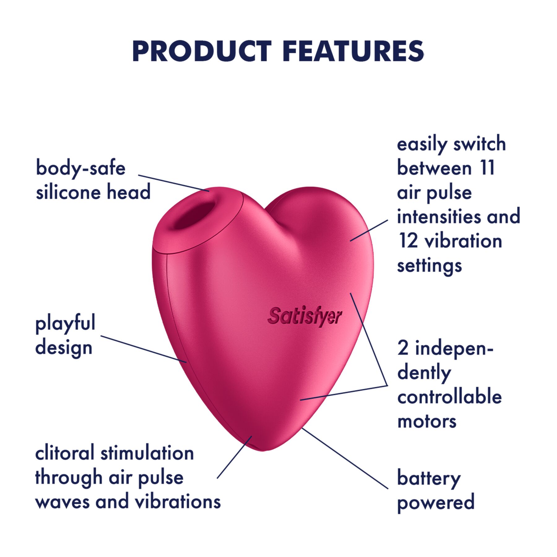 ��������� ����������-������ � ��������� Satisfyer Cutie Heart Battery Series, ���� �������