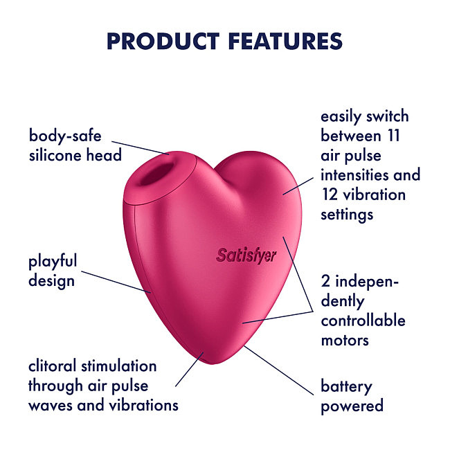 ��������� ����������-������ � ��������� Satisfyer Cutie Heart Battery Series, ���� �������