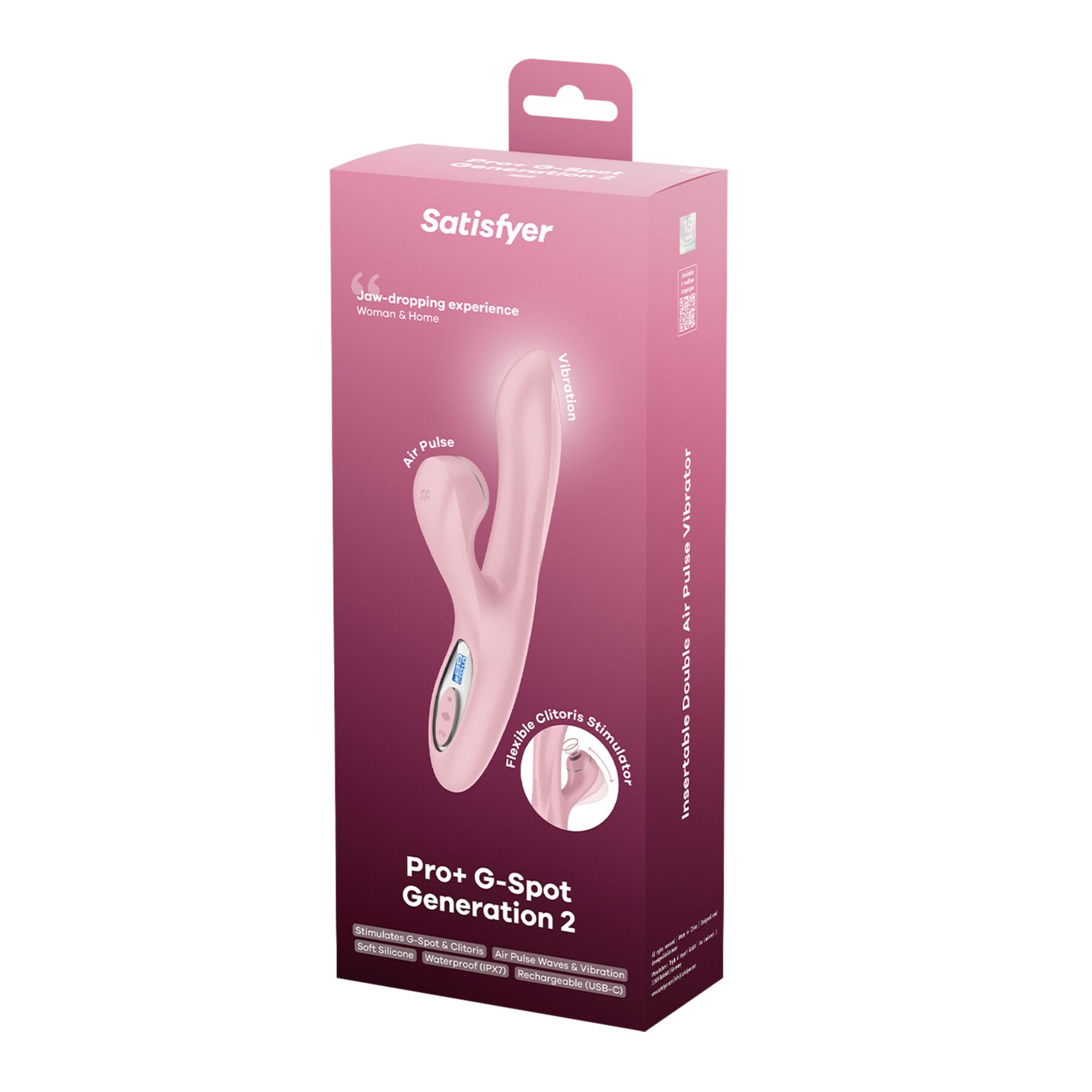 ��������� ��������-������ Satisfyer Pro+ G-Spot Generation 2 Pink, 12 ������� �������� � 11 ������� �������